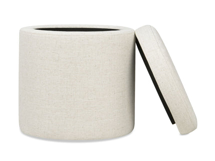 Brandy - Round Upholstered Storage Ottoman With Accent
