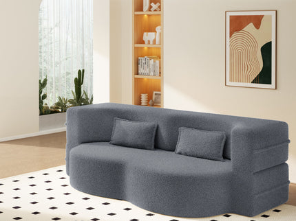Modern Floor Sofa With 2 Pillows, Twin Size For Living Room