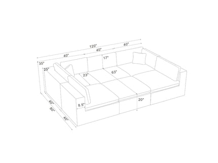Custom Configuration Modular Sectional With Toss Pillows