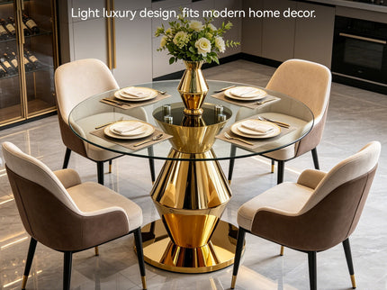 Round Dining Table - Gold
