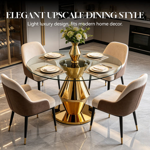 Round Dining Table - Gold