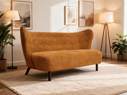 Nordic Chair Laid Back Loveseats With Curved Backres, No Armrests