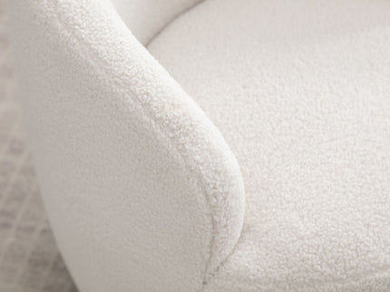Teddy Fabric Swivel Accent Armchair Barrel Chair With Powder Coating Metal Ring