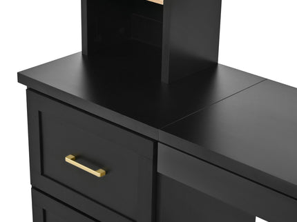 Computer Desk With Hutch, Workstation With Desk Grommet & Keyboard Tray