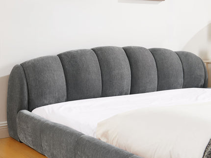 Upholstered Platform Bed Frame, Low Profile Floor Bed, No Box Spring Required