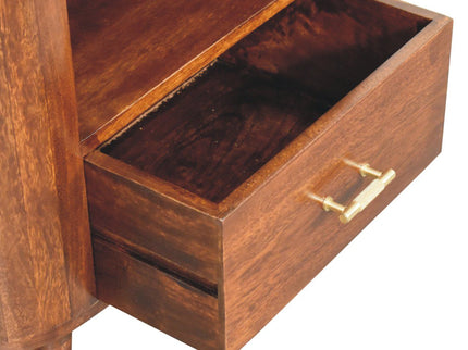Cortez - T Bar Open Slot Cabinet - Dark Brown
