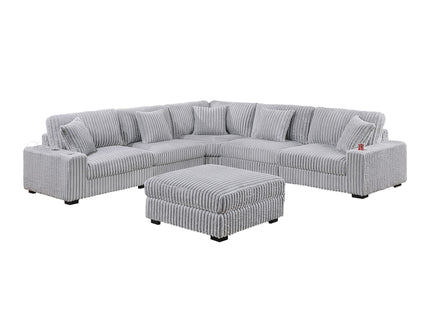 Armless Chair Modular With Pillow Living Room Furniture - Gray / Mink