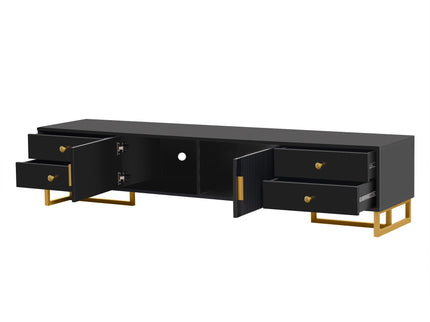 TV Media Console Table, TV Stand With Storage For Living Room - Black
