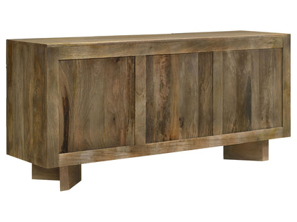 Roman - 3 Door Server With Chevron Design - Brown