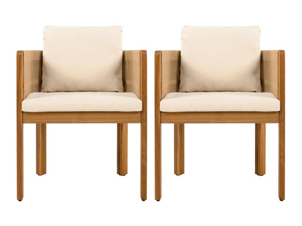Outdoor Dining Chairs With Rope Handles (Set of 2)