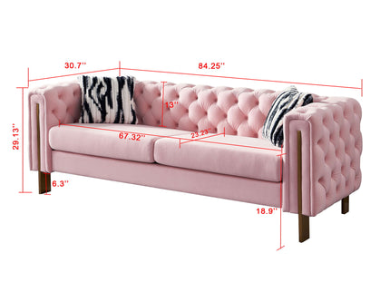 Chesterfield - Modern Tufted Living Room Sofa, 84.25''W Couch