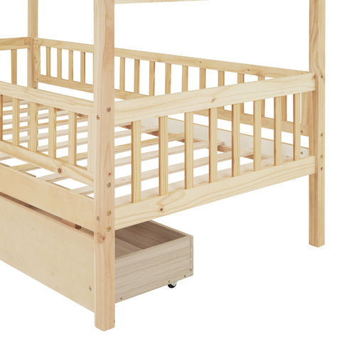 House Bed With 2 Drawers