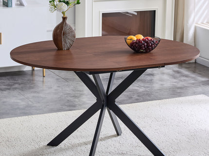 Extendable Round Dining Table - Walnut