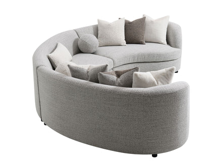 Ivria - Boucle Sectional Sofa With 9 Pillows - Gray