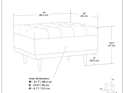 Mariah - Upholstered Lift Top Table Storage Ottoman