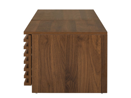 TV Stand For TVs, Entertainment Center With Cable Management And Soft Closing Hinges - Walnut