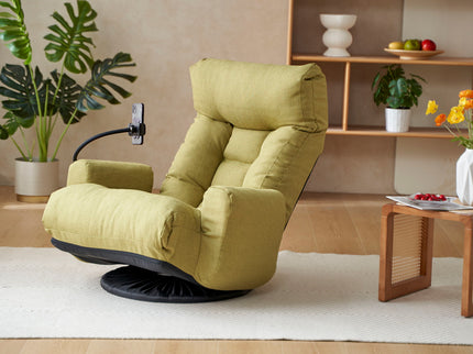 Adjustable Swivel Lounge Chair With 360 Degree Rotating Seat And Headrest Support