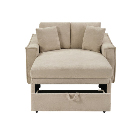 Modern Chaise Sofa With Hidden Storage For Living Room