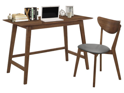 2 Piece Writing Desk Set With Chair - Brown