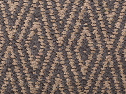 Amuleto - Hand Loomed Cotton Pouf - Dark Gray / Brown
