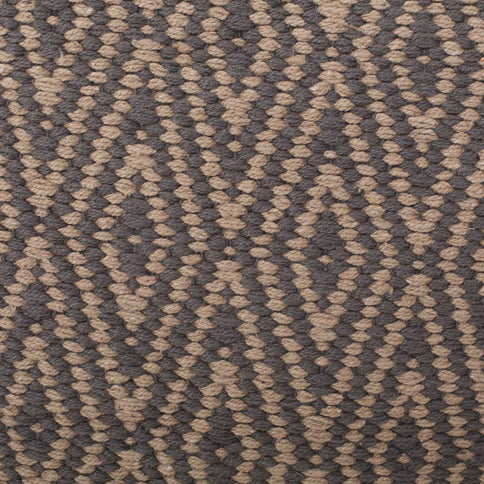 Amuleto - Hand Loomed Cotton Pouf - Dark Gray / Brown