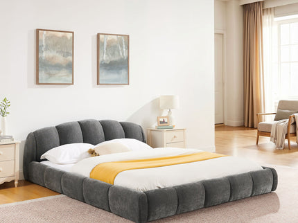 Upholstered Platform Bed Frame, Low Profile Floor Bed, No Box Spring Required