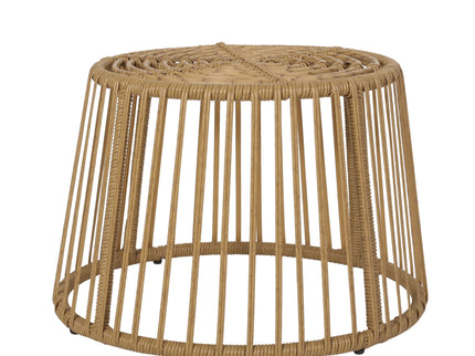 2 Piece Rattan Patio Set With Club Chair And Side Table - Beige / Light Brown