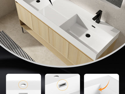 Modern Bathroom Vanity Combo With Single Resin Sink And Storage Cabinet