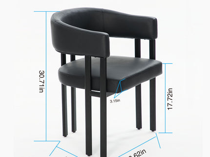 Modern Dining Upholstered Barrel Chair With Curved Back And Armrests
