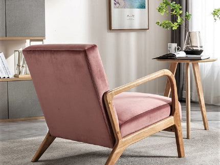 Classic Mid-Century Modern Accent Chairs, Open Framed Armchair With Cushioning