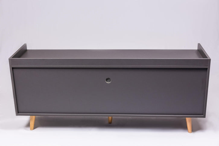 TV Stand For TVs Up To 60" With Open Storage Shelf, 2 Doors, 1 Drawer And Cable Management