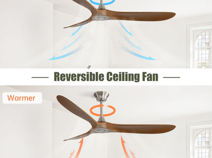 Outdoor Ceiling Fan No Light With 3 Blades Smart App Control - Brushed Nickel