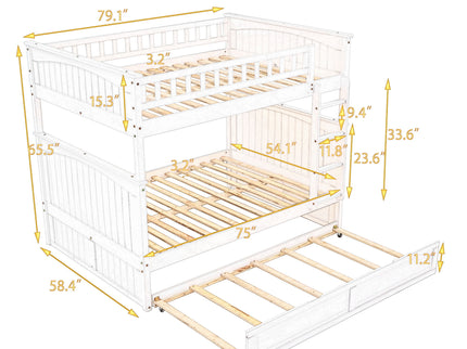 Bunk Bed With Twin Size Trundle, Guardrails