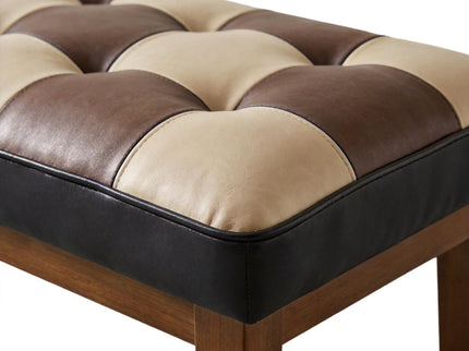Checkered Bench For Entryway - Black / Brown / Cream