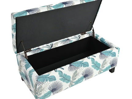Charming Floral Storage Ottoman With Upholstered Fabric