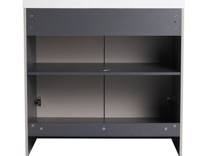 Contemporary Freestanding Bathroom Vanity With Resin Sink & Soft-Close Cabinet Doors