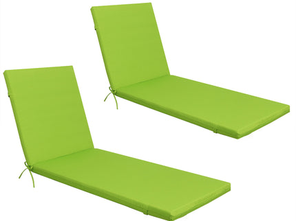 2 Piece Outdoor Chaise Lounge Chair Cushion Set With Pillow, Replacement Patio Seat Cushions - Apple Green