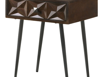Gibson - Coffee 1 Drawer Rectangular Side Table With Angled Legs - Coffee