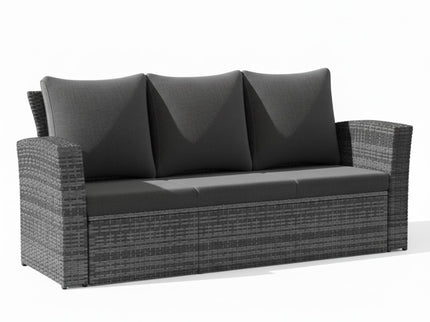 All-Weather Wicker 3 Seat Patio Sofa With Thick Cushions
