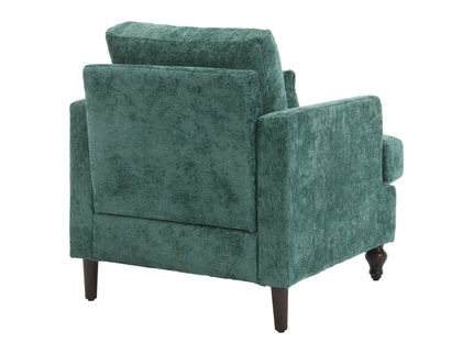 Modern Mid Century Wood Frame Armchair With Tufted Design