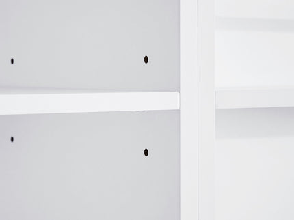 Freestanding Bathroom Storage Cabinet With Doors, Drawers, And Tilt Out Laundry Hamper - White