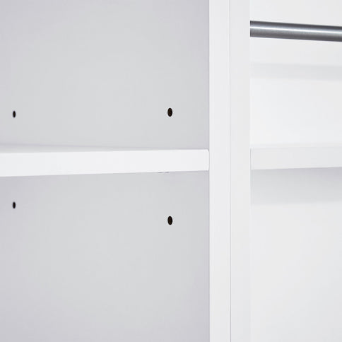 Freestanding Bathroom Storage Cabinet With Doors, Drawers, And Tilt Out Laundry Hamper - White
