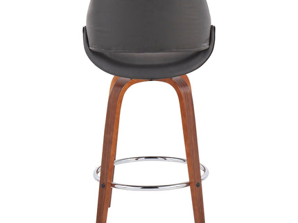 Fabrico - Mid Century Modern, Fixed Height Counter Stool With Round Footrest (Set of 2)
