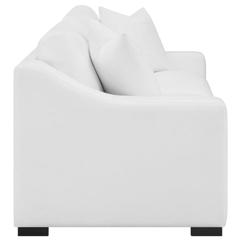 Chelan - 2 Piece Upholstered Sloped Arm Sofa Set - White