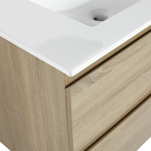 Wall Mounted Bathroom Vanity & Sink, 2 Soft Close Drawers