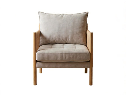 Accent Armchair With Removable Cushions For Living Room - Matte Black / Natural / Sand