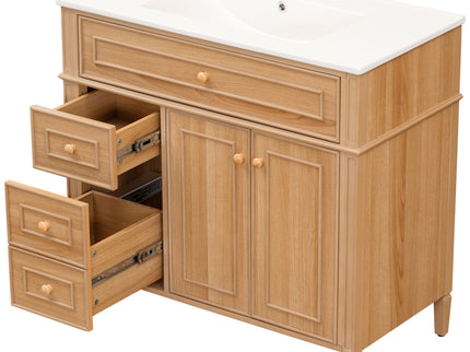 Bathroom Vanity With Sink, 3 Drawers & 2 Doors