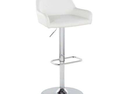 Daniella - Contemporary Adjustable Barstool With Swivel With Rounded Rectangle Footrest (Set of 2)