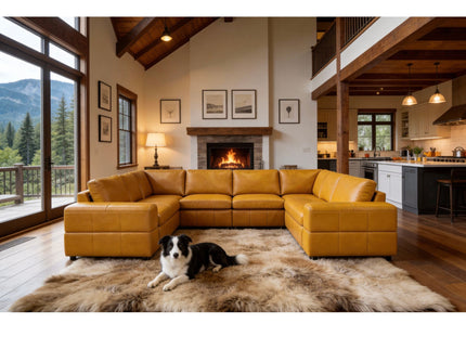 Modern Sectional Sofa With Large Square Arms