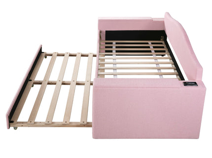 Upholstered Daybed With Storage Armrests, Trundle And Latest Integrated tooth Audio System